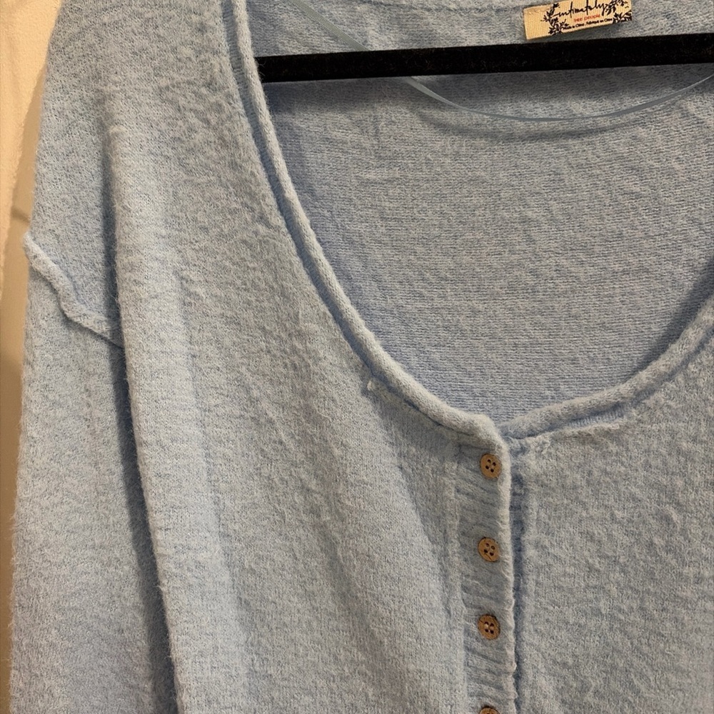 Free People Intimately Light Blue Cozy Bodysuit - Picture 2 of 6